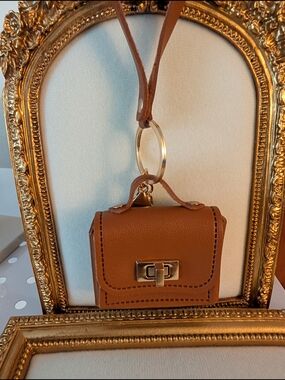 👜 Brown Leatherette Bag Mini Bag Charm - Opens! 👜